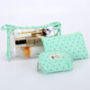 Wholesale Transparent Three Piece Makeup Bag Travel Cotton Storage Bag
