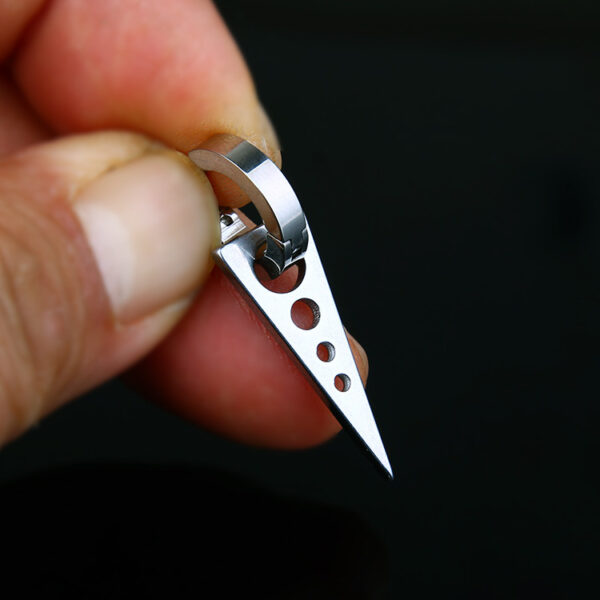 7570909226_717907535 Wholesale Titanium Punk Triangle Earrings