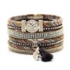7575848962_745325296 Wholesale Bohemian Owl Leather Bracelet