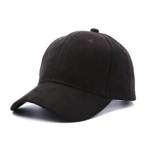 Suede Baseball Cap-Black / Adjustable