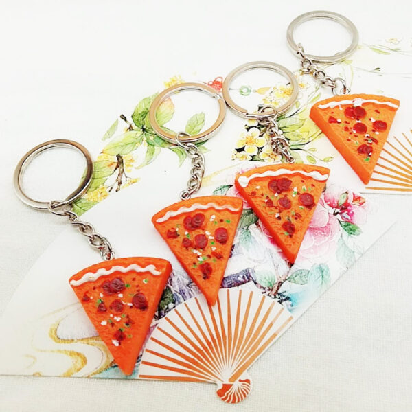 Wholesale Simulation Pizza Resin Keychains