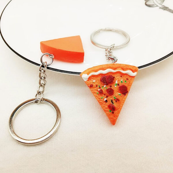 Wholesale Simulation Pizza Resin Keychains