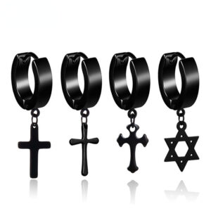 Wholesale Cross Punk Stainless Steel Earrings