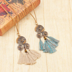 7761236631_1090711088 Wholesale Alloy Long Tassel Pendant Necklace