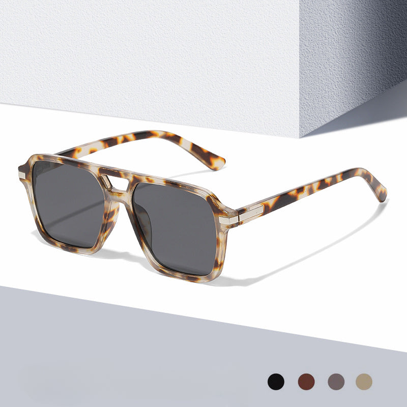 Wholesale Retro Double Beam Square Frame PC Sunglasses