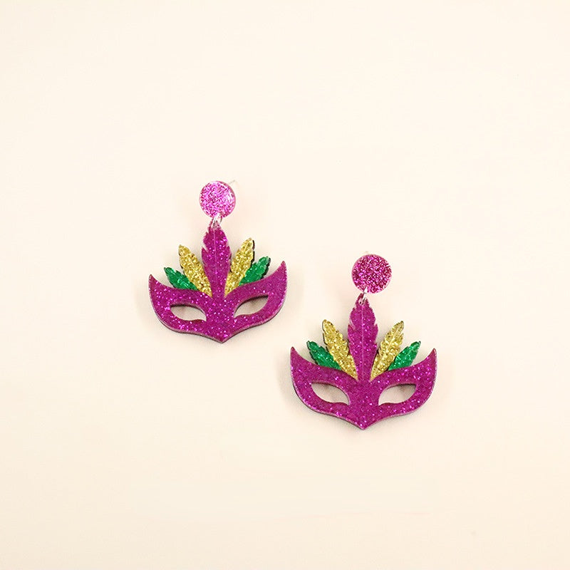 Wholesale Earrings Acrylic Mask Masquerade