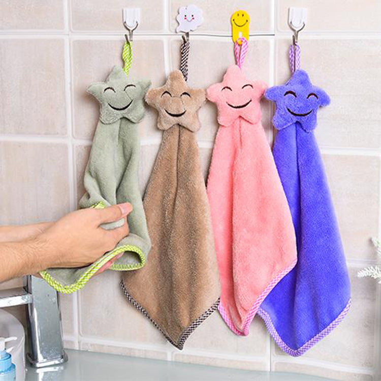 Wholesale Star Coral Fce Hand Towel Pentagram Dishcloth