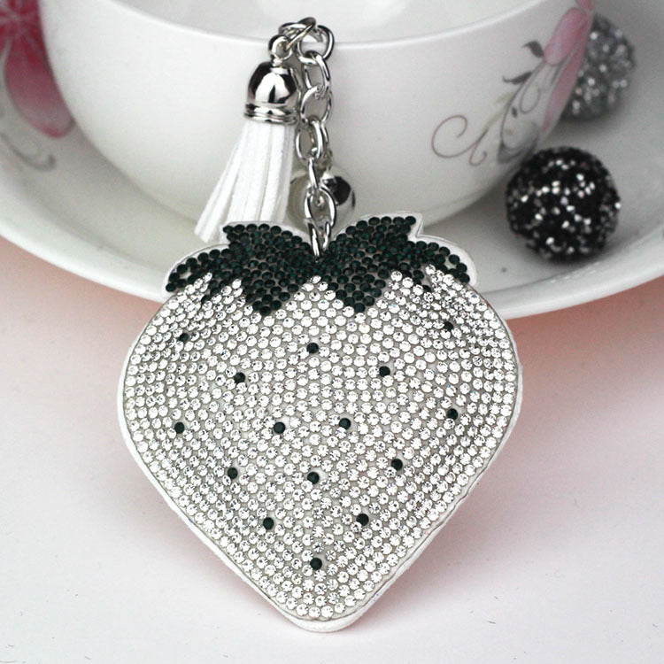 Wholesale Veet Tassel Strawberry Hot Diamond Keychain