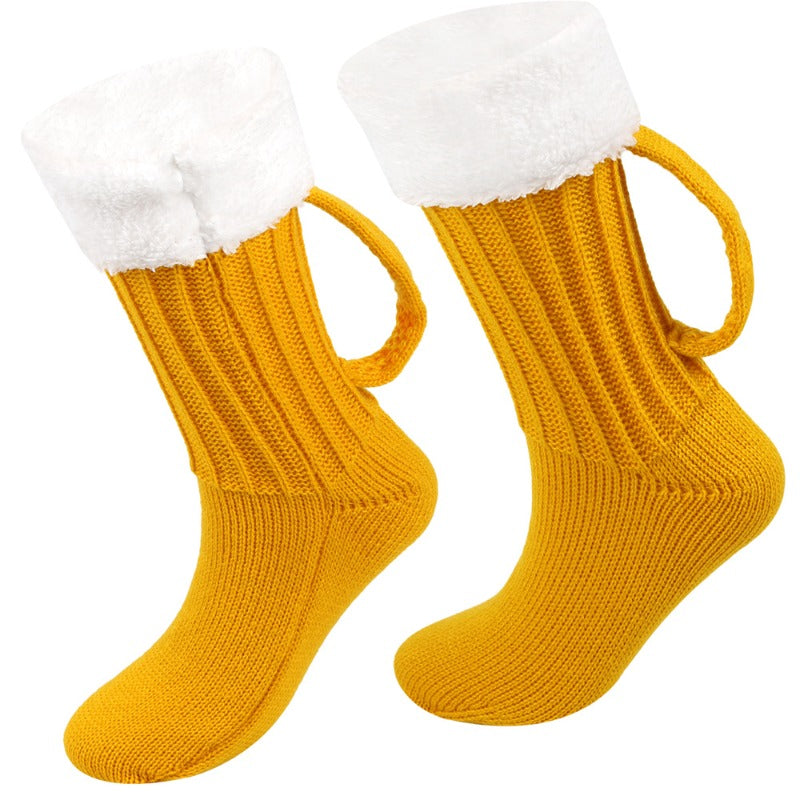 Wholesale Beer Socks Thick Woolen Socks Autumn and Winter Knitted Warm Mid-calf Socks