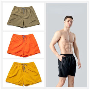 Wholesale Solid Color Men's Board Shorts Polyester Swimwear