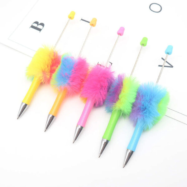 7d95f4331e8ed8db37b031c206771607_5aa51442-c335-4450-ab8a-00a3b6ad5926-1 Wholesale Colorful Beadable Pen Plush Pom Pom Beadable Pen Fluffy Pens