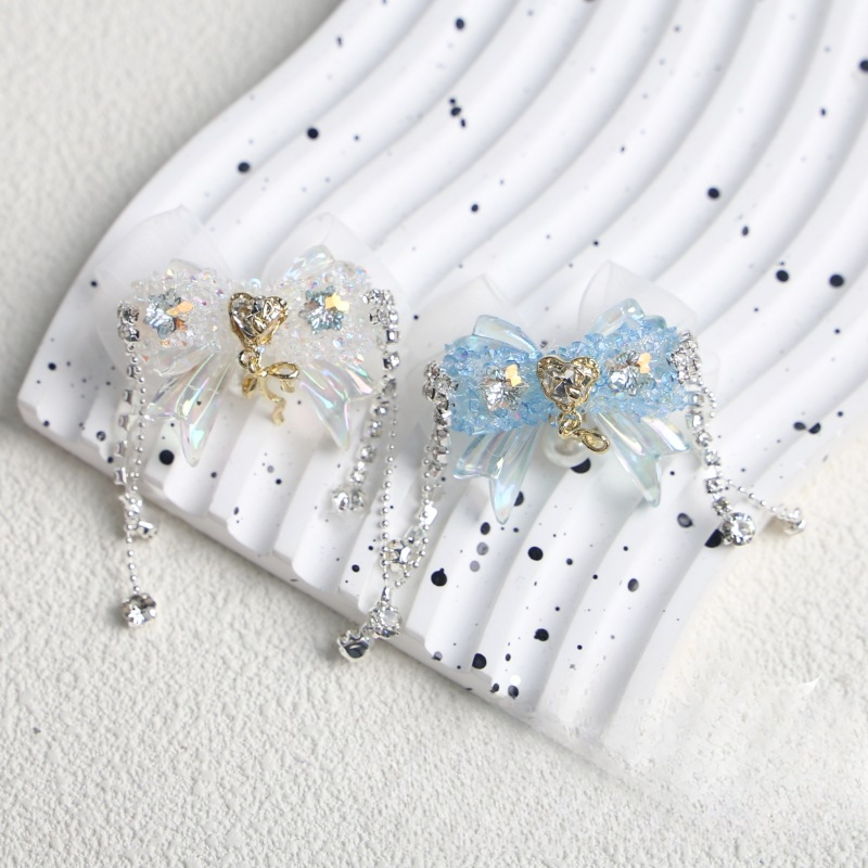 Wholesale 38*33*20mm Crystal Butterfly Ice Flower Tassel Jewelry Aessories Loose Beads