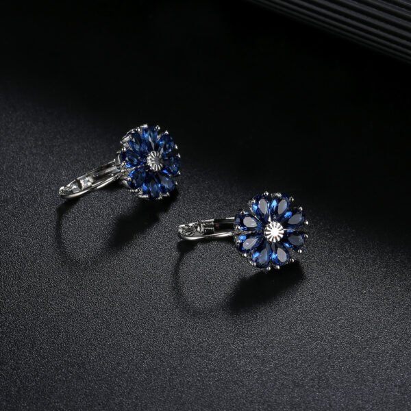 Wholesale Flower Colored Zircon Earrings