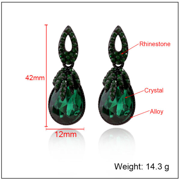 Wholesale Vintage Bohemian Dark Green Alloy Earrings