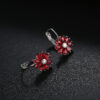 Wholesale Flower Colored Zircon Earrings