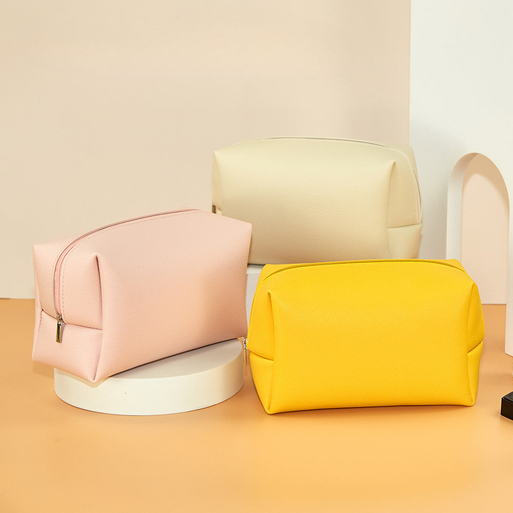 Wholesale Solid Color PU Travel Make Bags