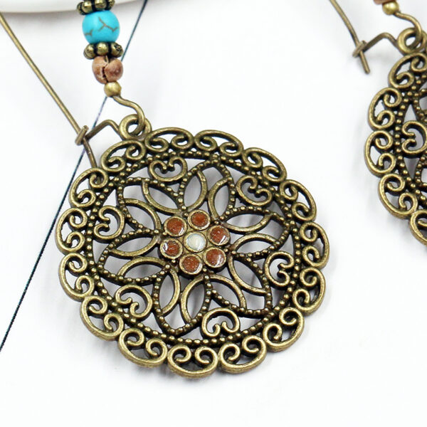 8213736577_249151507 Wholesale Round Hollow Flowers Alloy Earrings
