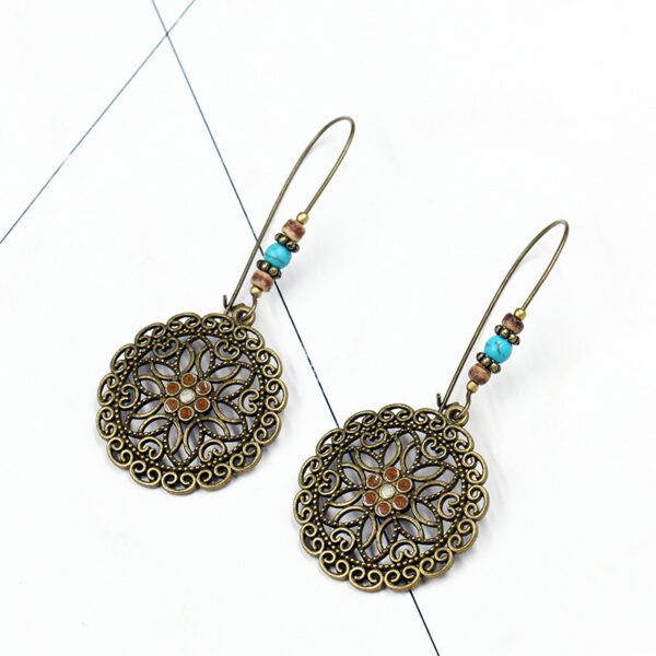 8230093140_249151507 Wholesale Round Hollow Flowers Alloy Earrings