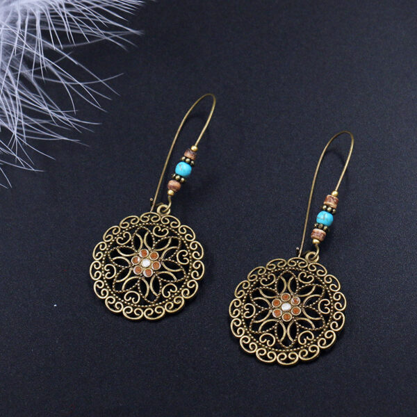 8241776272_249151507-1 Wholesale Round Hollow Flowers Alloy Earrings