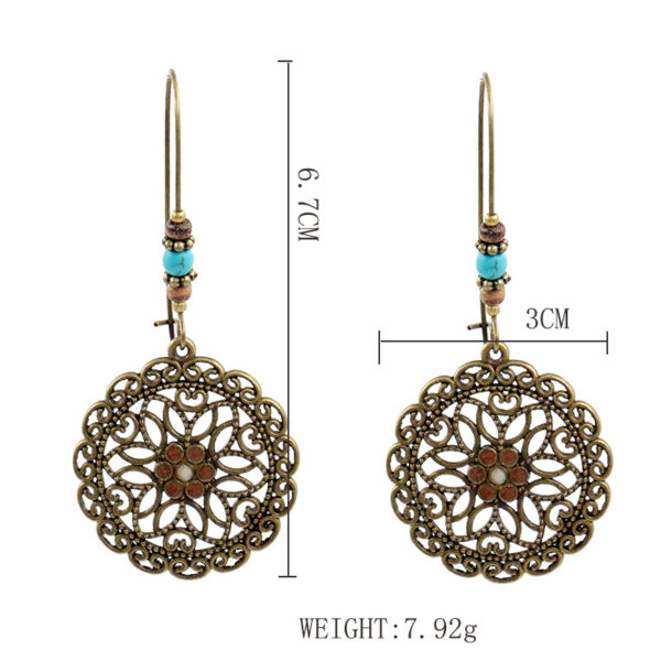 8241791070_249151507 Wholesale Round Hollow Flowers Alloy Earrings