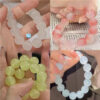 Wholesale Ice White Jade Gradient Pink Glass Bracelet