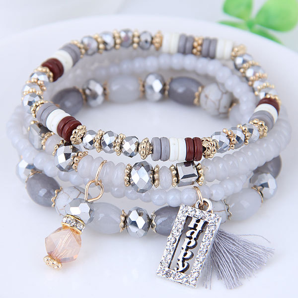 Wholesale Crystal Beads Alloy Bracelet