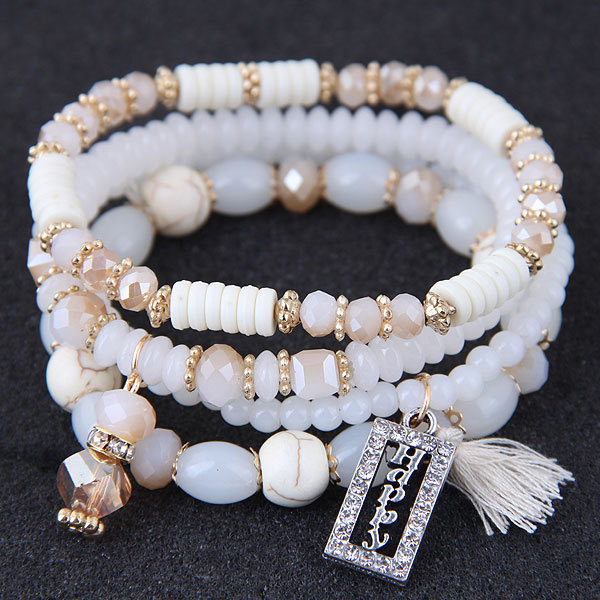 Wholesale Crystal Beads Alloy Bracelet