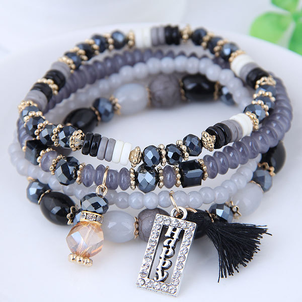 Wholesale Crystal Beads Alloy Bracelet