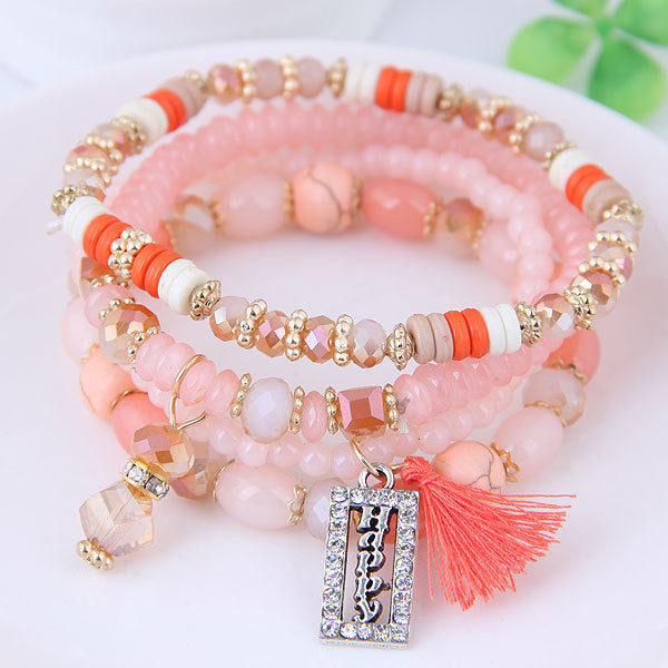 Wholesale Crystal Beads Alloy Bracelet