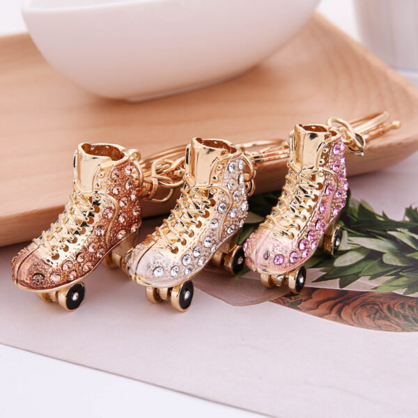 Wholesale Rhinestone Cute Skates Keychain