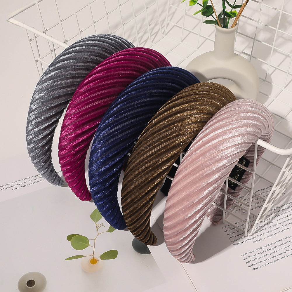 Wholesale Solid Color Wide Brimmed Snge Stripe Hair Bands