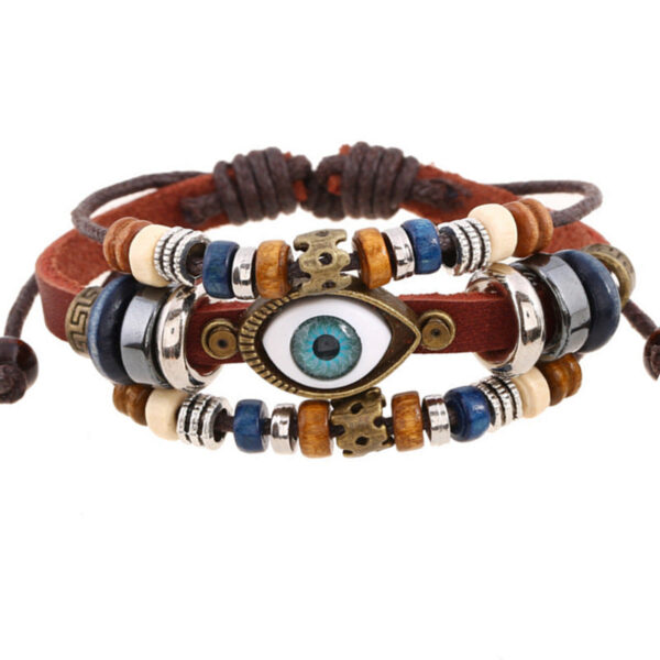 8603081609_999716110 Wholesale Beaded Eyes Adjustable Male and Female Cortex Bracelet