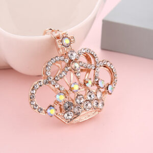 Wholesale Pearl Inlaid Diamond Alloy Crown Keychain