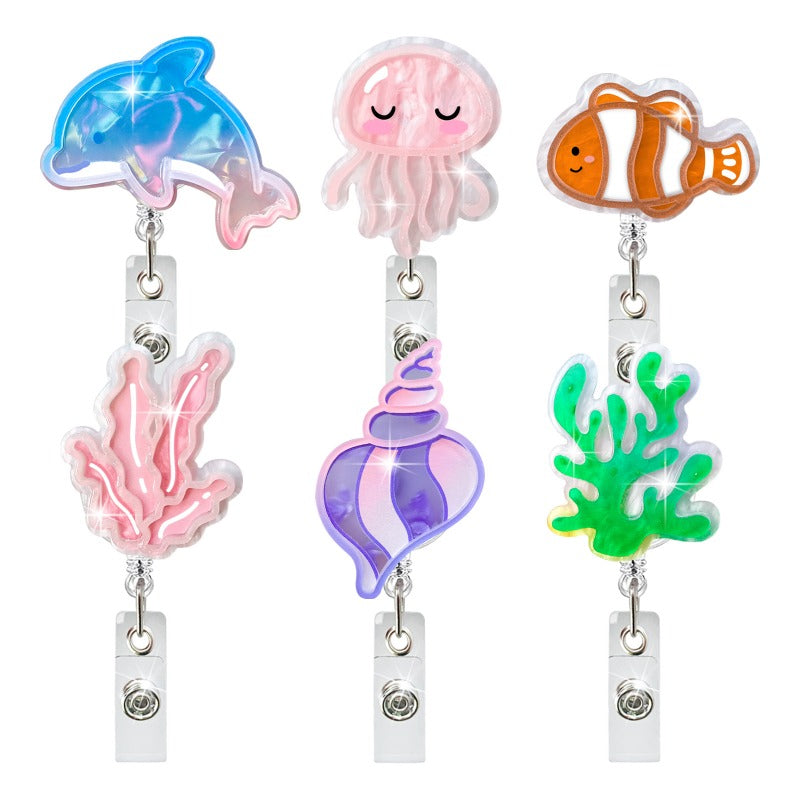Wholesale Badge Reels Marine Life Retractable Keychain