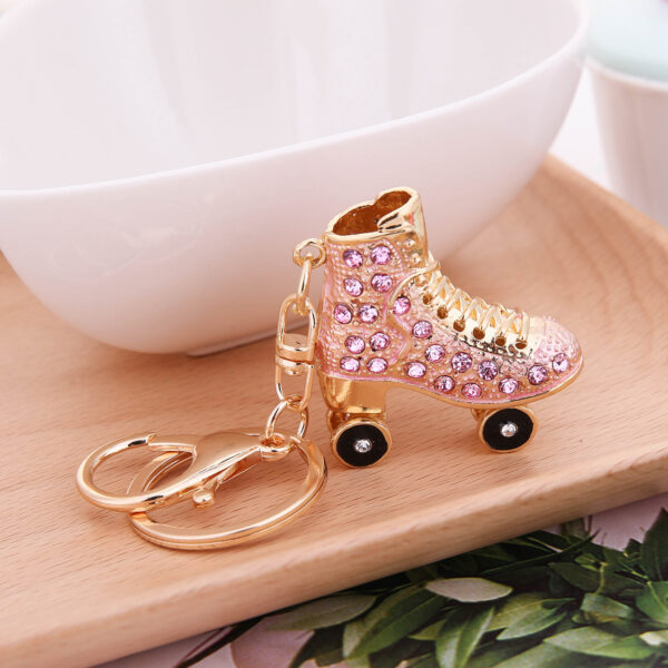 Wholesale Rhinestone Cute Skates Keychain