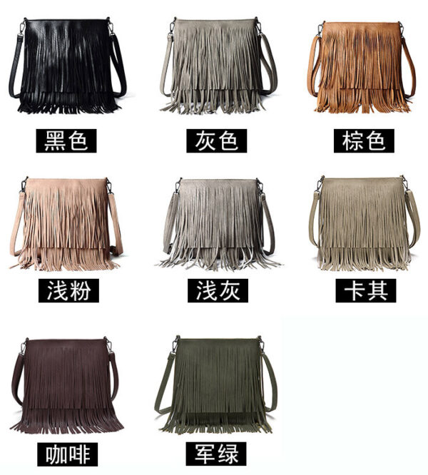 8623476641_236008422 Wholesale PU Shoulder Diagonal Tassel Bag