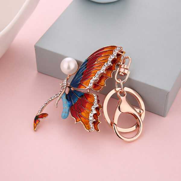8632888992_173885876 Wholesale Alloy Butterfly Full Diamond Keychain