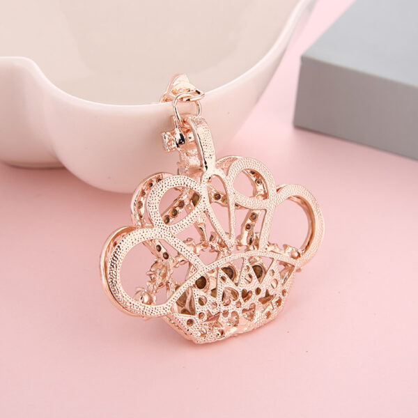 Wholesale Pearl Inlaid Diamond Alloy Crown Keychain