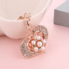Wholesale Pearl Inlaid Diamond Alloy Crown Keychain