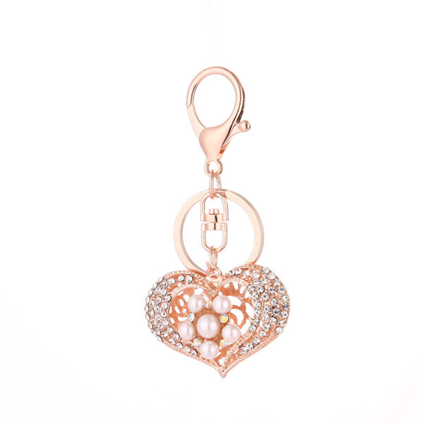 Wholesale Pearl Inlaid Diamond Alloy Crown Keychain