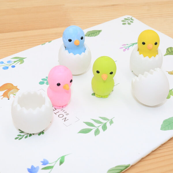 Wholesale TPR Cute Eggshell Chick Eraser