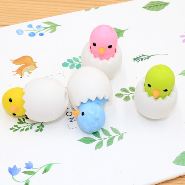 Wholesale TPR Cute Eggshell Chick Eraser