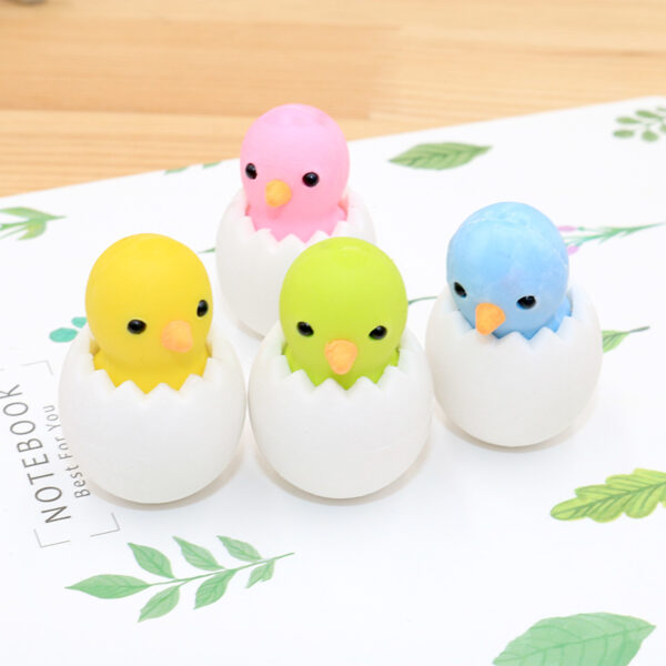 Wholesale TPR Cute Eggshell Chick Eraser