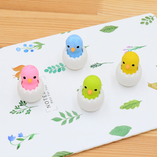 Wholesale TPR Cute Eggshell Chick Eraser