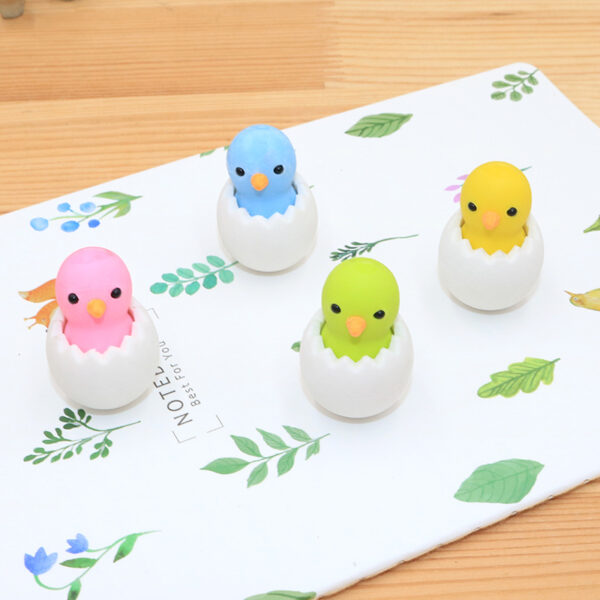 Wholesale TPR Cute Eggshell Chick Eraser