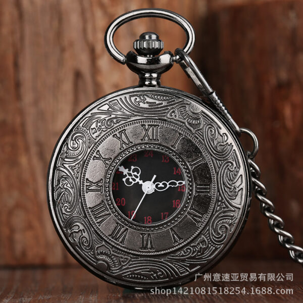 Wholesale Roman Numeral Double Display Men's Alloy Retro Necklace Pocket Watch