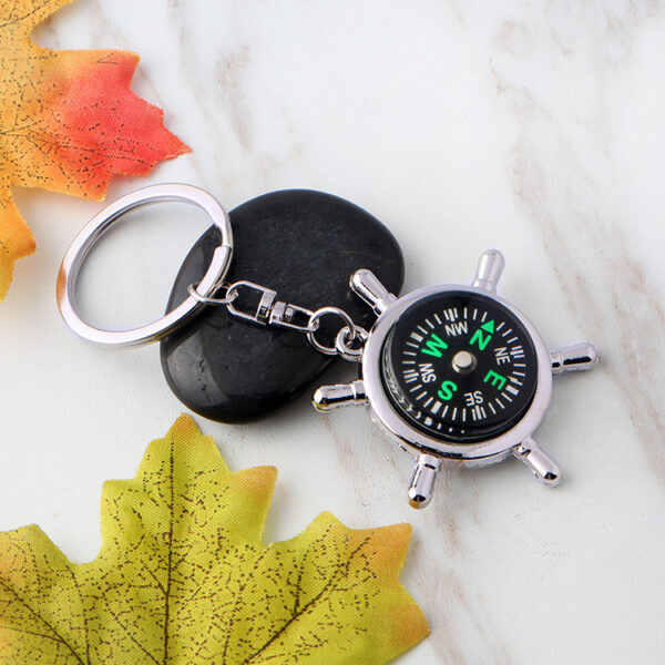 Wholesale Zinc Alloy Rudder Compass Car Keychains