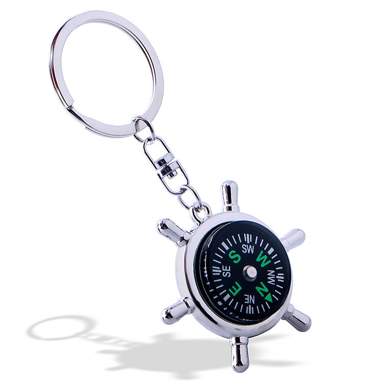 Wholesale Zinc Alloy Rudder Compass Car Keychains