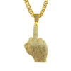 Wholesale Hip Hop Vertical Middle Finger Necklace Alloy