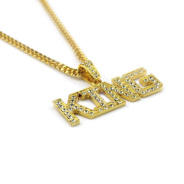 Wholesale Hip Hop King Letter Alloy Necklace